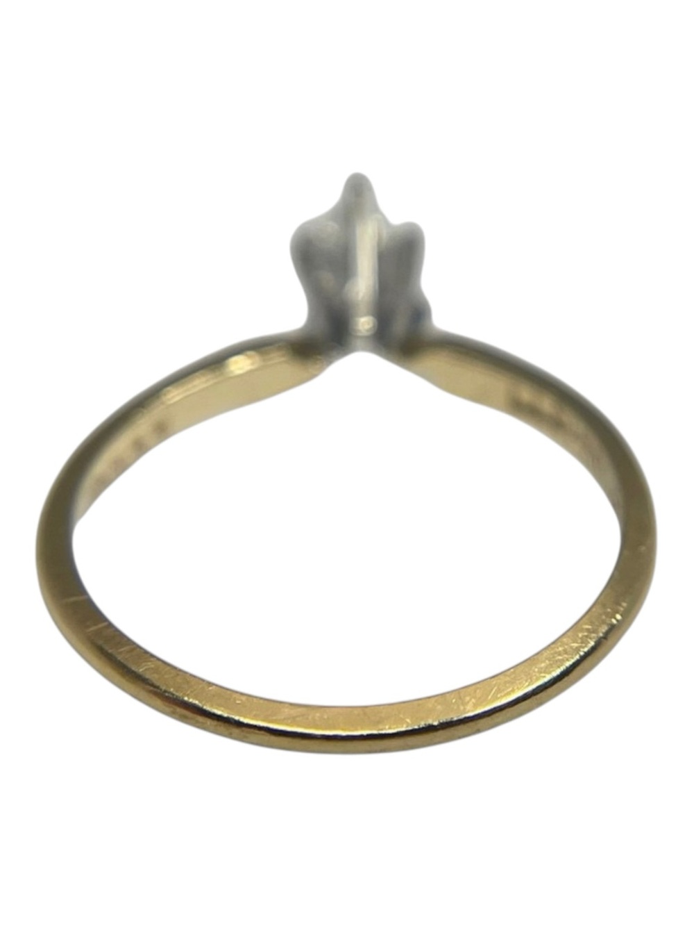 Vintage: .5 CT Marquise Diamond Solitaire Engagement Ring 𦹠14K Yellow Gold 𦹠5 - Picture 7 of 16